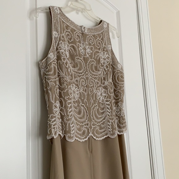 JKARA beaded evening dress in beige - Picture 9 of 13